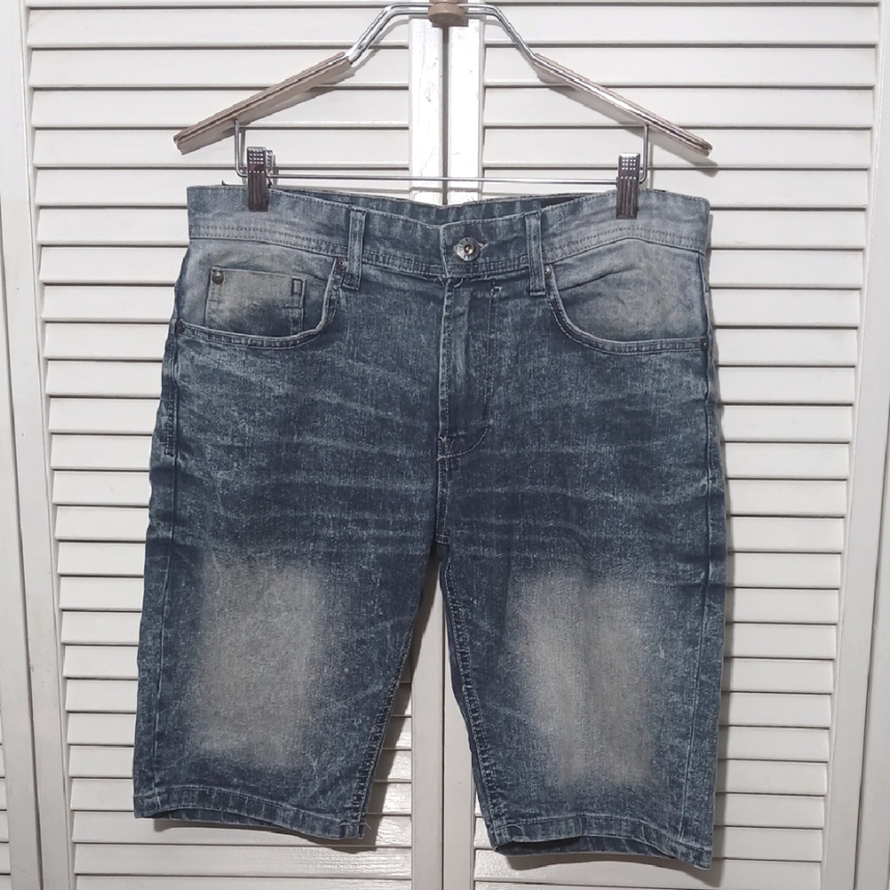 Blue Jean Shorts with Vintage Faded Look